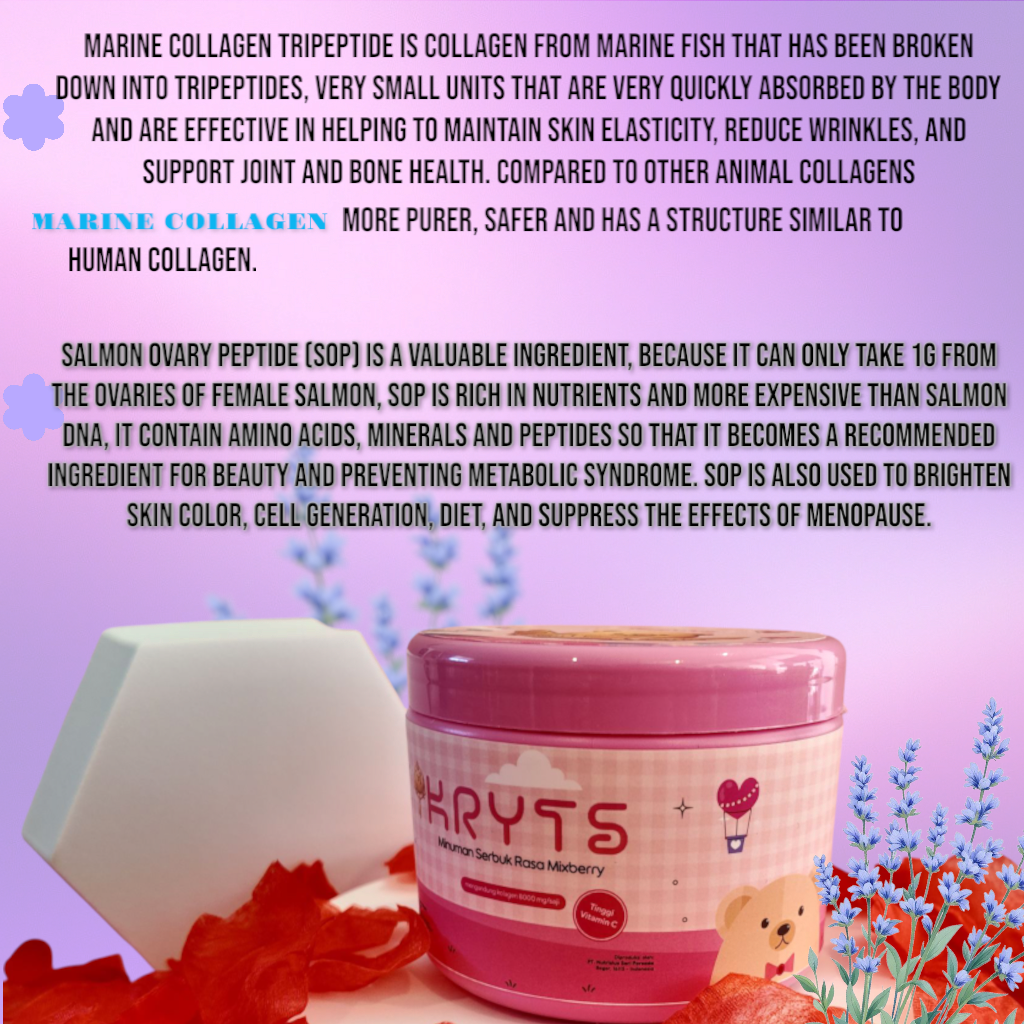 8000mg/serve Marine Collagen Tripeptide + Salmon Ovary Peptide Mixberry Flavour 250g